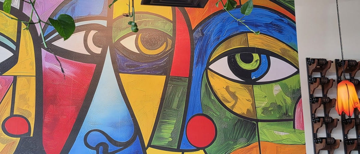 Cubist Face Mural
